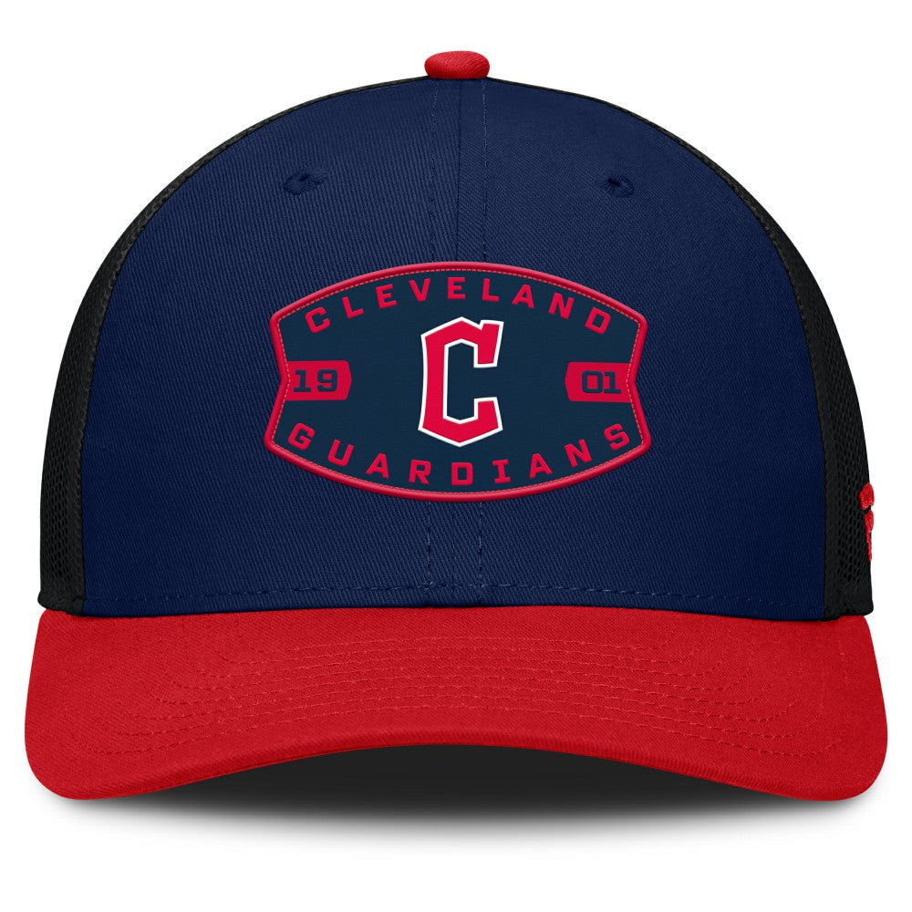 Cleveland Guardians Fanatics Cutoff Adjustable Trucker Hat - Navy/Red - Fanatics Discount