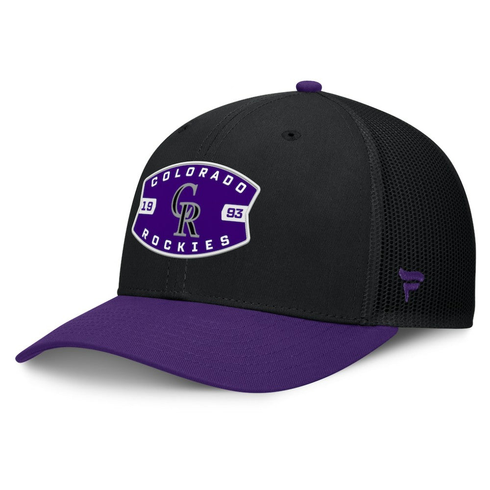 Colorado Rockies Fanatics Cutoff Adjustable Trucker Hat - Black/Purple - Fanatics Sale