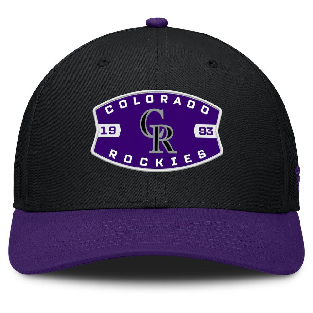 Colorado Rockies Fanatics Cutoff Adjustable Trucker Hat - Black/Purple - Fanatics Sale