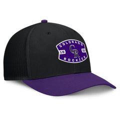 Colorado Rockies Fanatics Cutoff Adjustable Trucker Hat - Black/Purple - Fanatics Sale