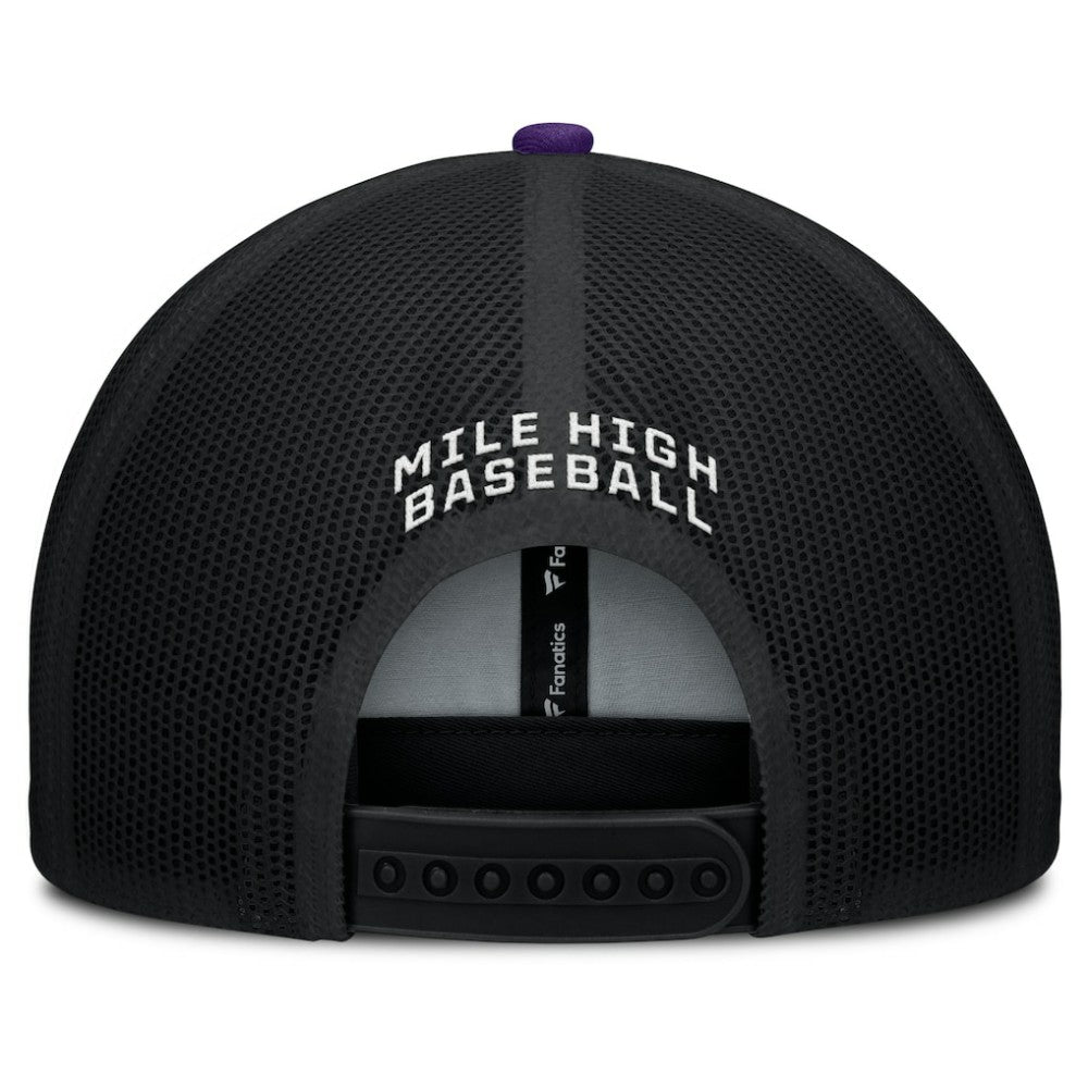 Colorado Rockies Fanatics Cutoff Adjustable Trucker Hat - Black/Purple - Fanatics Sale