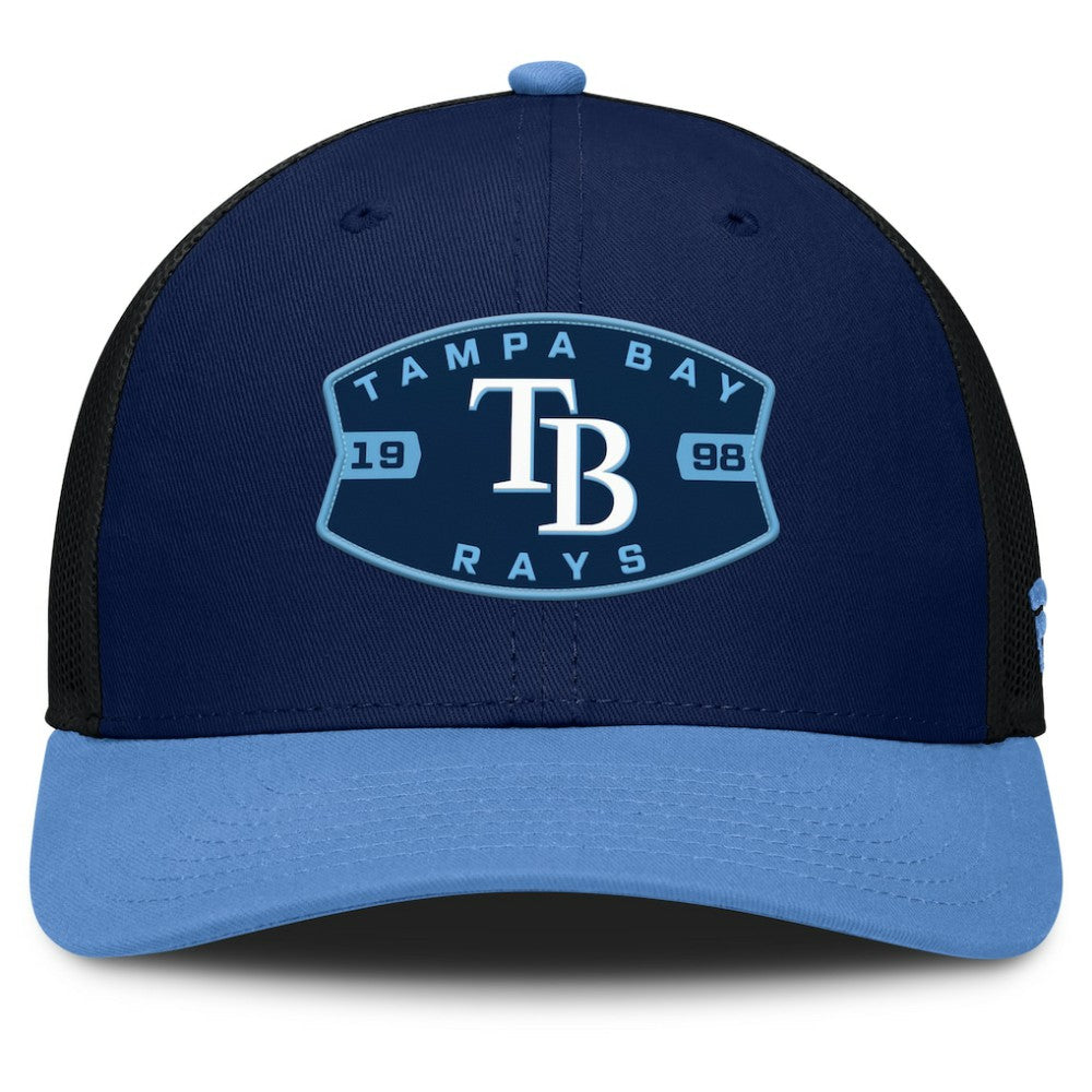 Tampa Bay Rays Fanatics Cutoff Adjustable Trucker Hat - Navy/Light Blue - Fanatics Lifestyle