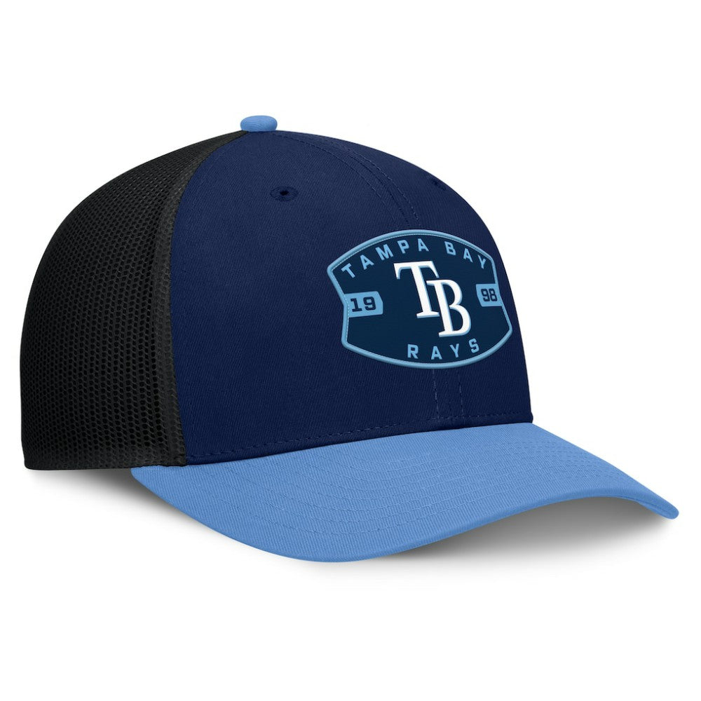 Tampa Bay Rays Fanatics Cutoff Adjustable Trucker Hat - Navy/Light Blue - Fanatics Lifestyle
