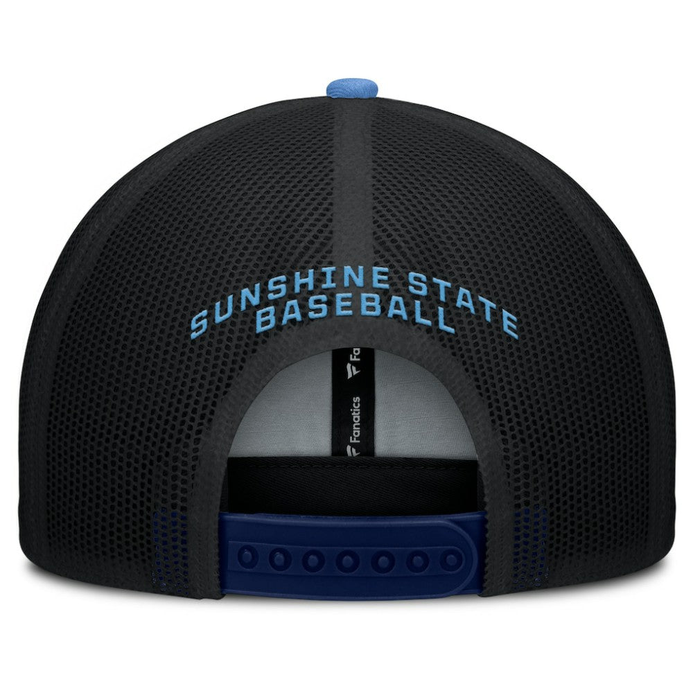Tampa Bay Rays Fanatics Cutoff Adjustable Trucker Hat - Navy/Light Blue - Fanatics Lifestyle