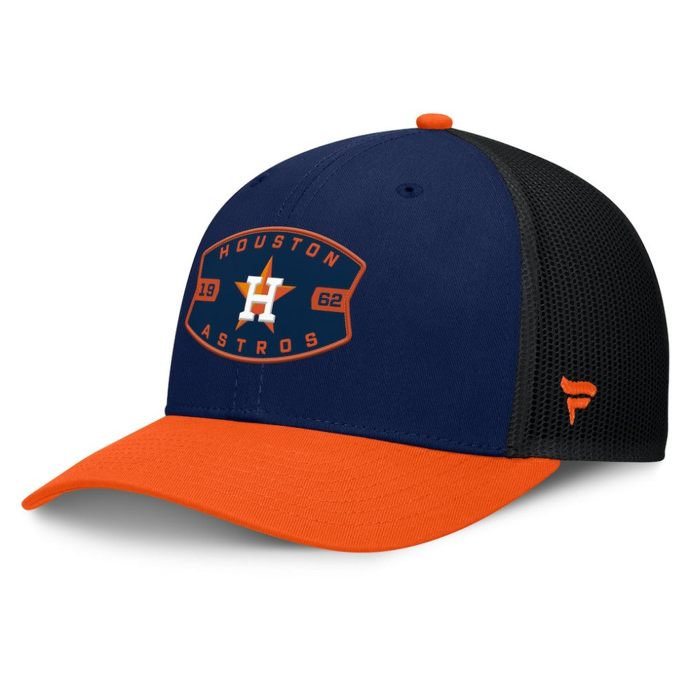 Houston Astros Fanatics Cutoff Adjustable Trucker Hat - Navy/Orange - Fanatics on Sale