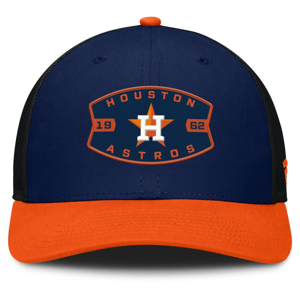 Houston Astros Fanatics Cutoff Adjustable Trucker Hat - Navy/Orange - Fanatics on Sale