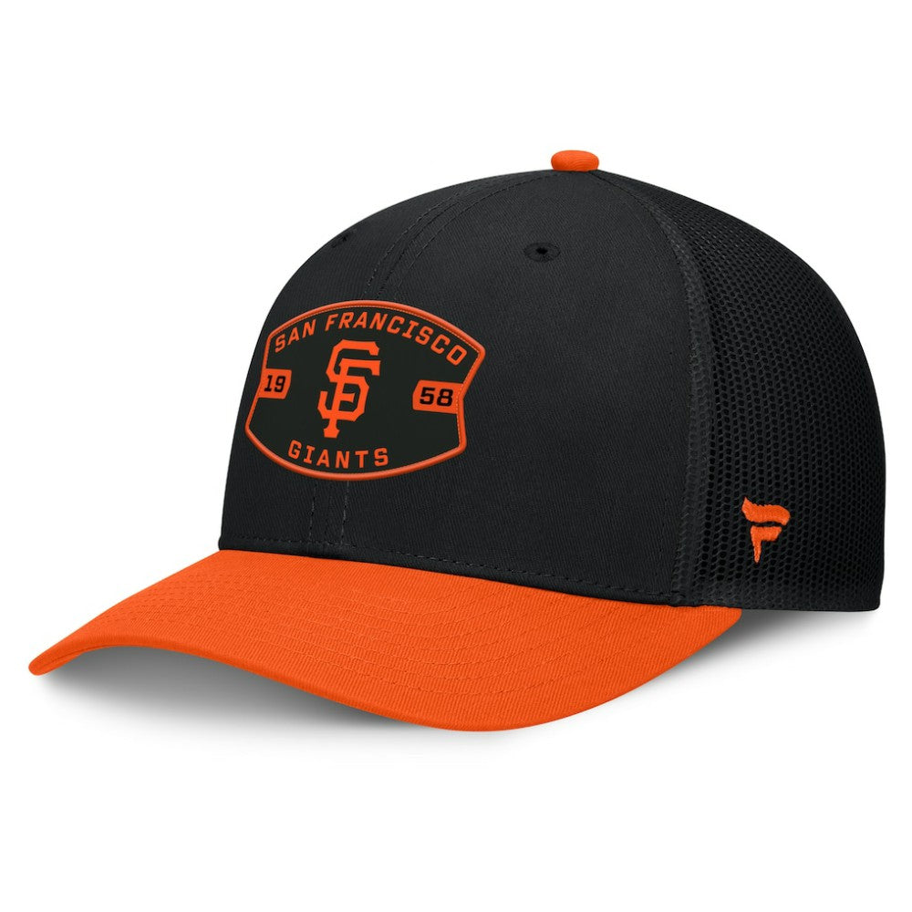 San Francisco Giants Fanatics Cutoff Adjustable Trucker Hat - Black/Orange - Fanatics Discount