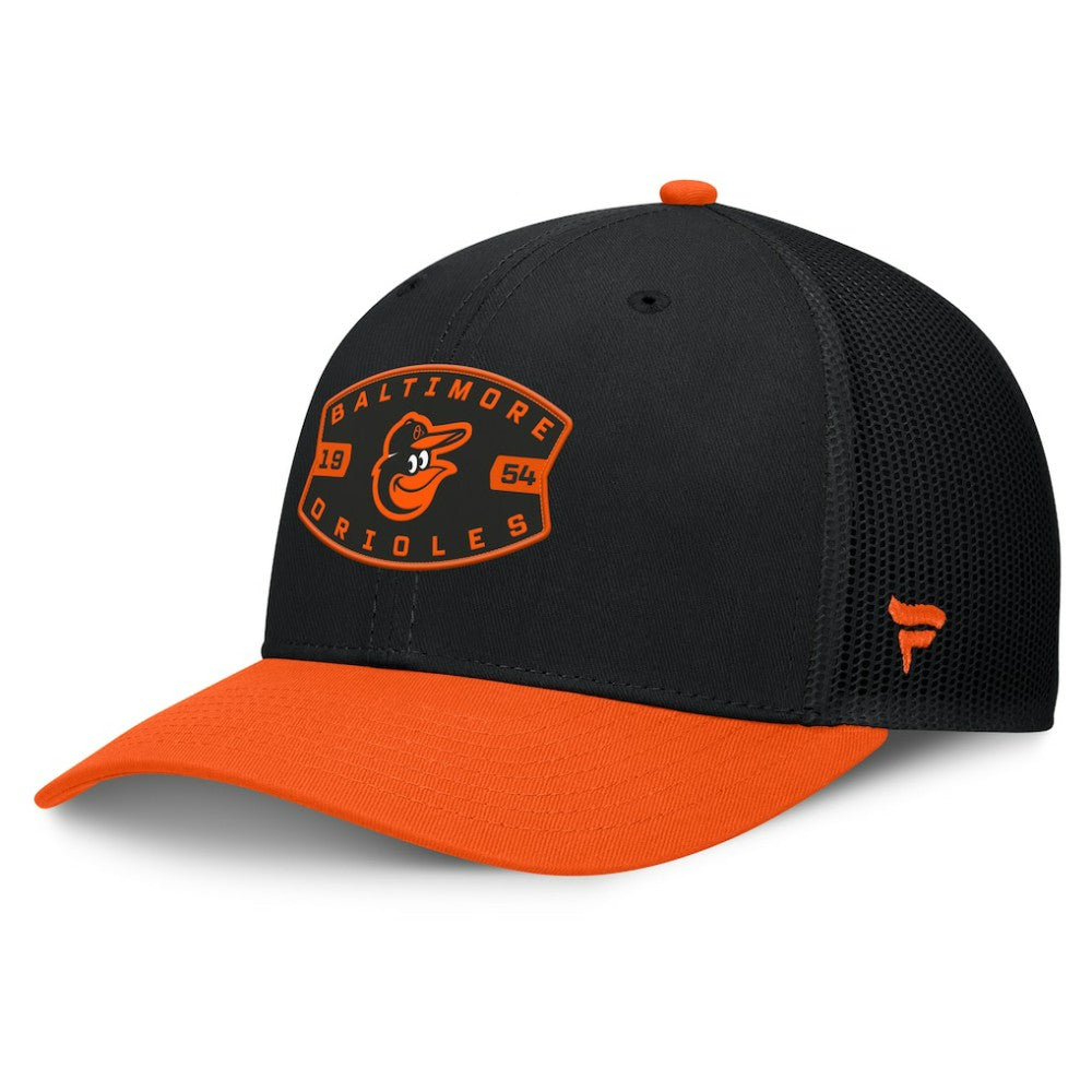 Baltimore Orioles Fanatics Cutoff Adjustable Trucker Hat - Black/Orange - Fanatics Lifestyle