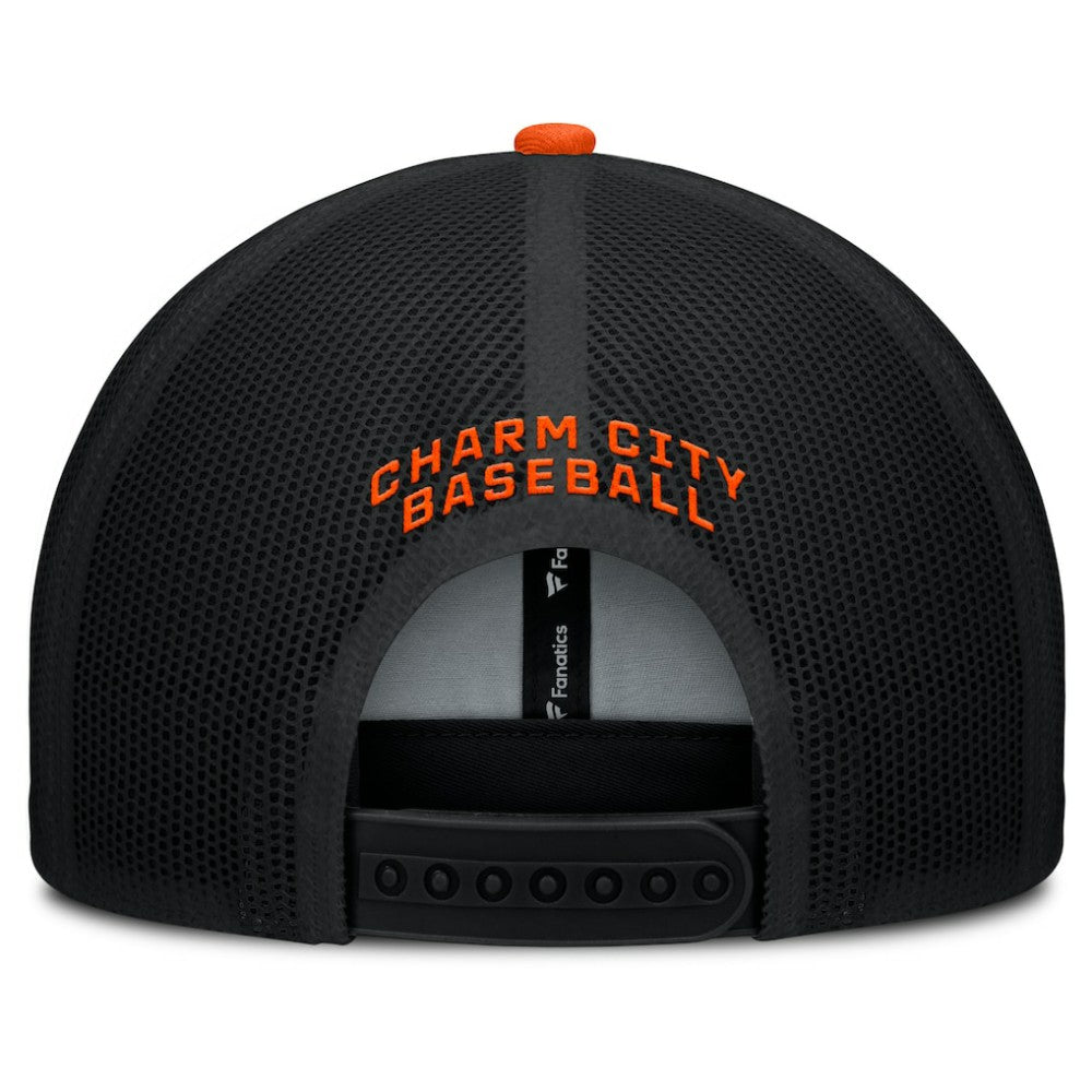 Baltimore Orioles Fanatics Cutoff Adjustable Trucker Hat - Black/Orange - Fanatics Lifestyle