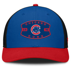 Chicago Cubs Fanatics Cutoff Adjustable Trucker Hat - Royal/Red - Fanatics Discount