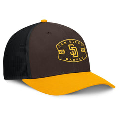 San Diego Padres Fanatics Cutoff Adjustable Trucker Hat - Brown/Gold - Fanatics on Sale