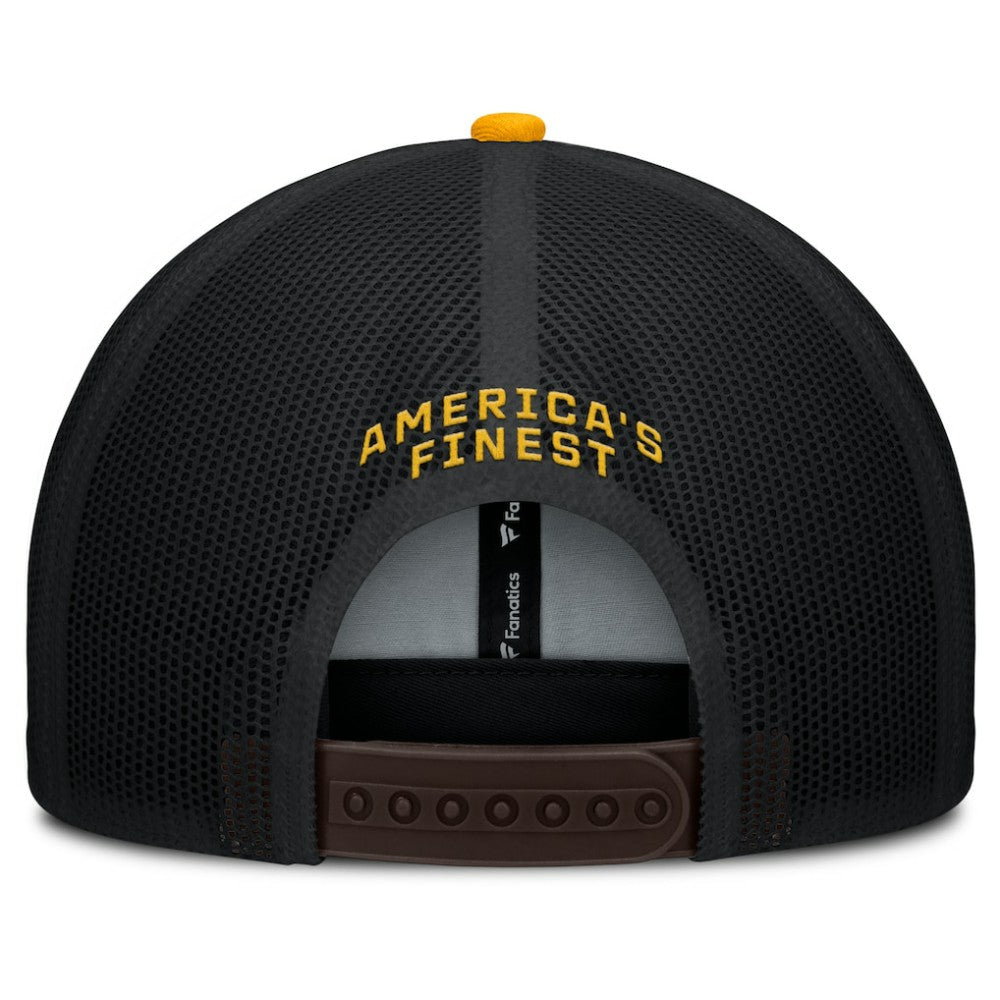 San Diego Padres Fanatics Cutoff Adjustable Trucker Hat - Brown/Gold - Fanatics on Sale