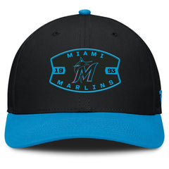 Miami Marlins Fanatics Cutoff Adjustable Trucker Hat - Black/Blue - Fanatics Discount