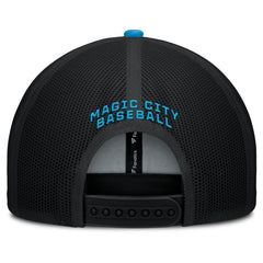Miami Marlins Fanatics Cutoff Adjustable Trucker Hat - Black/Blue - Fanatics Discount