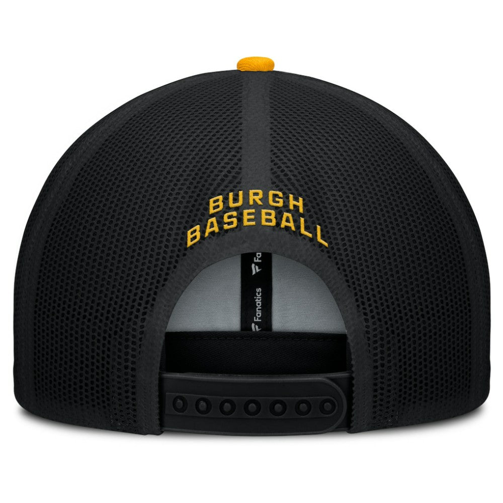 Pittsburgh Pirates Fanatics Cutoff Adjustable Trucker Hat - Black/Gold - Fanatics on Sale