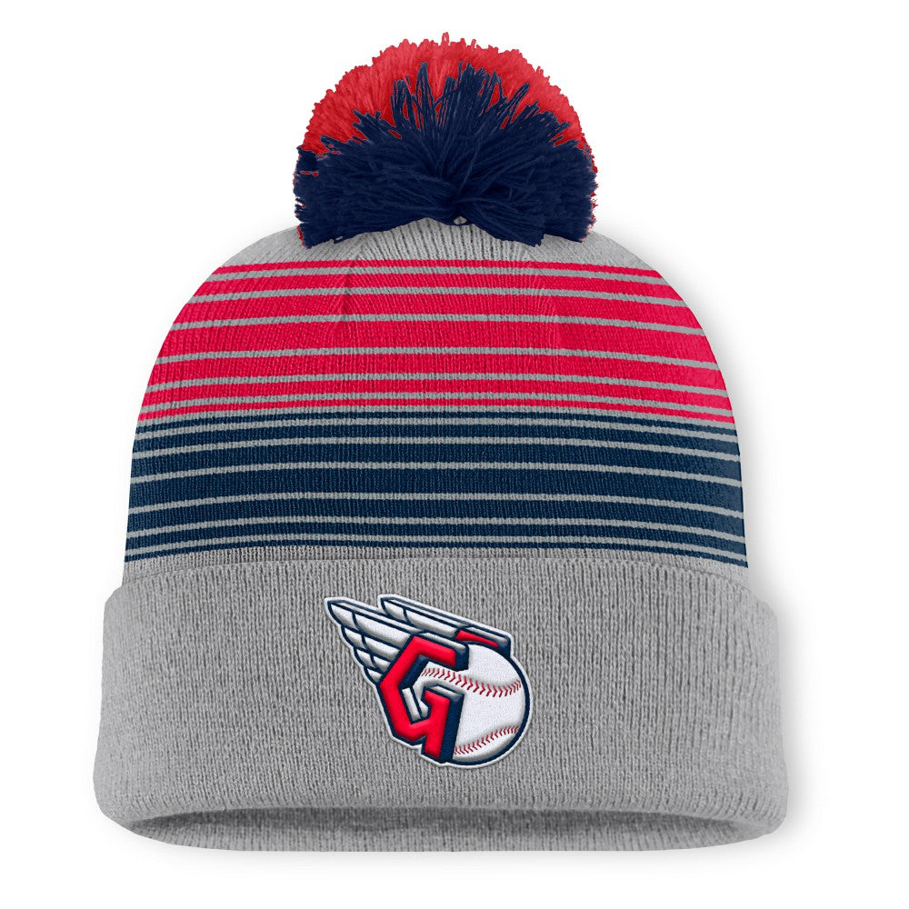 Cleveland Guardians Fanatics Balk Cuffed Knit Hat with Pom - Gray - Fanatics Lifestyle