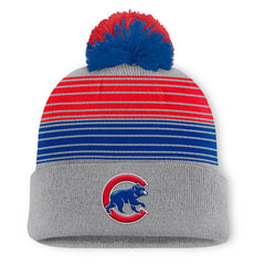 Chicago Cubs Fanatics Balk Cuffed Knit Hat with Pom - Gray - Fanatics on Sale