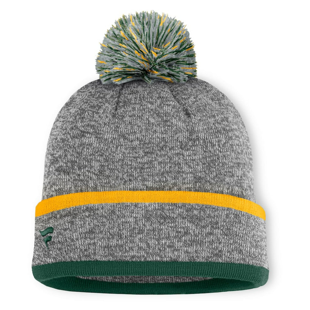 Athletics Fanatics Backstop Cuffed Knit Hat with Pom - Heather Gray - Fanatics Online