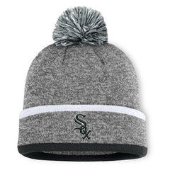 Chicago White Sox Fanatics Backstop Cuffed Knit Hat with Pom - Heather Gray - Fanatics Lifestyle