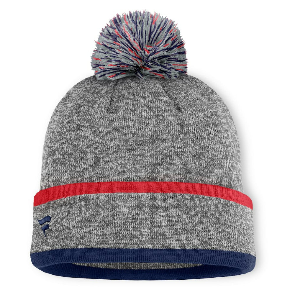 Boston Red Sox Fanatics Backstop Cuffed Knit Hat with Pom - Heather Gray - Fanatics Sale