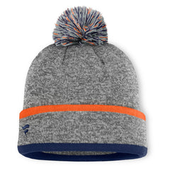 Detroit Tigers Fanatics Backstop Cuffed Knit Hat with Pom - Heather Gray - Fanatics Discount