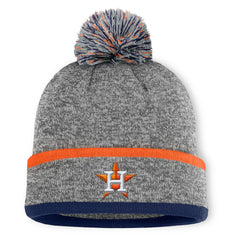 Houston Astros Fanatics Backstop Cuffed Knit Hat with Pom - Heather Gray - Fanatics Sale