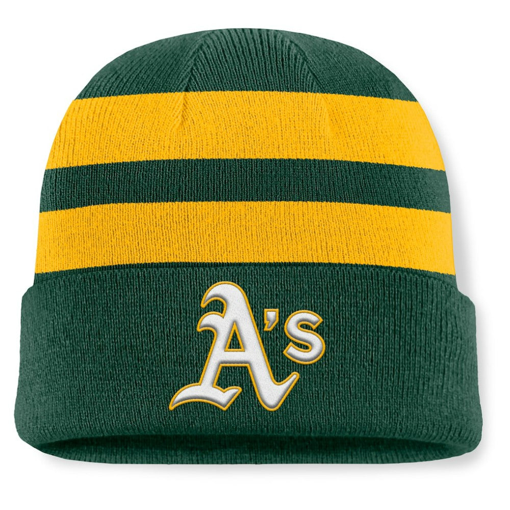 Athletics Fanatics Baseline Cuffed Knit Hat - Green - Fanatics Online