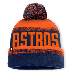 Houston Astros Fanatics No-Doubter Cuffed Knit Hat with Pom - Navy/Orange - Fanatics Lifestyle