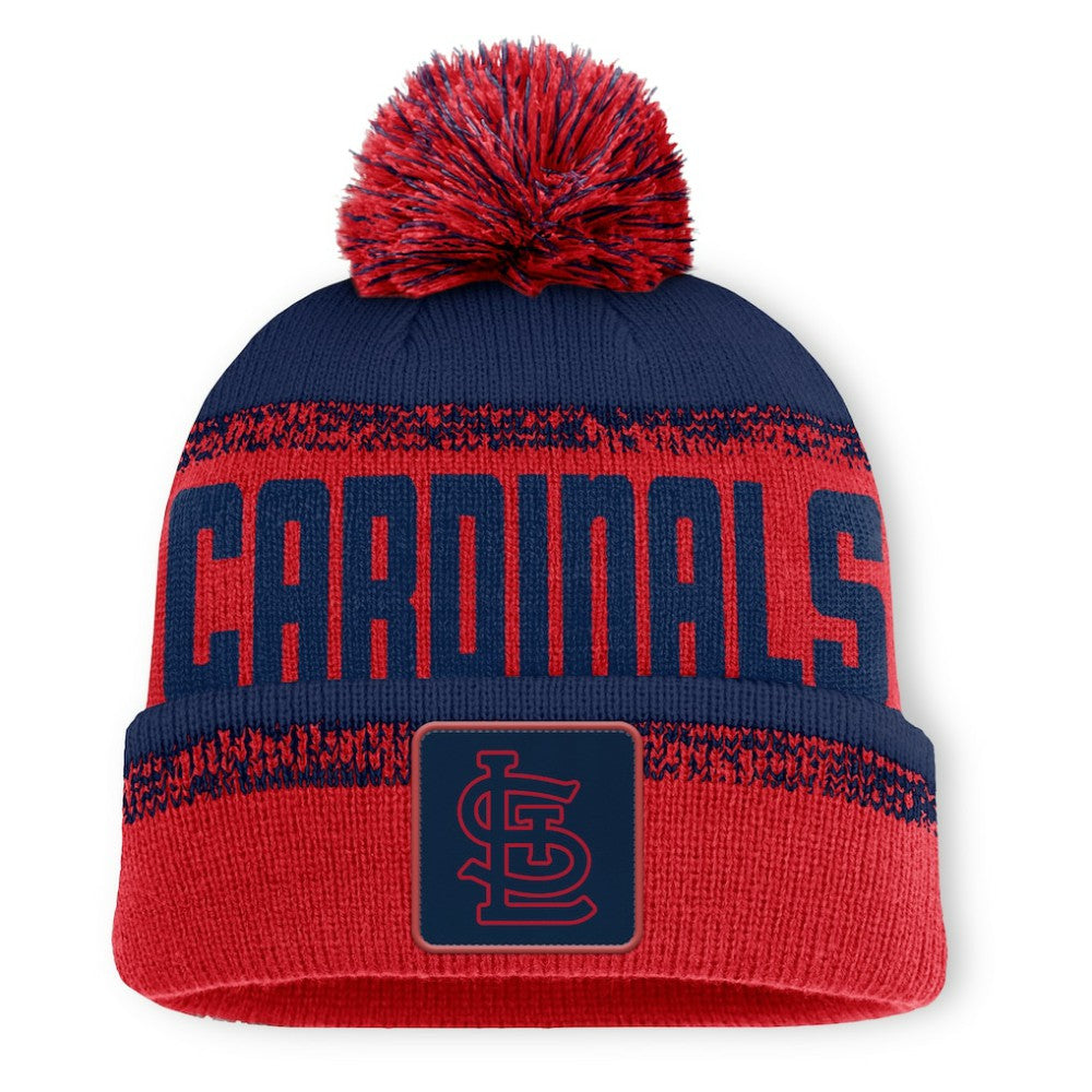 St. Louis Cardinals Fanatics No-Doubter Cuffed Knit Hat with Pom - Red/Navy - Fanatics Discount