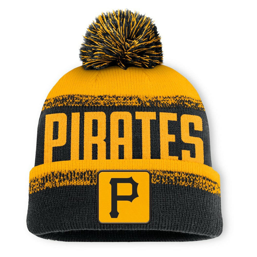 Pittsburgh Pirates Fanatics No-Doubter Cuffed Knit Hat with Pom - Black/Gold - Fanatics Online