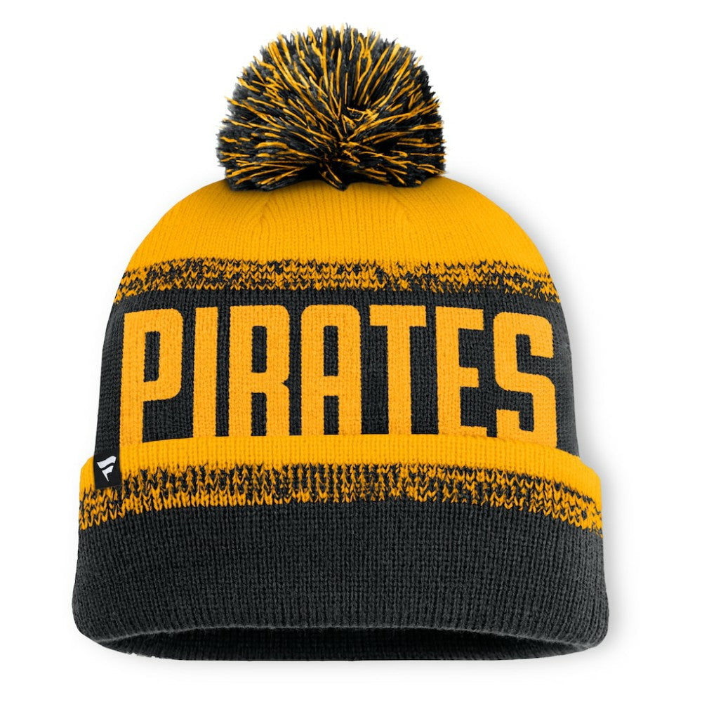 Pittsburgh Pirates Fanatics No-Doubter Cuffed Knit Hat with Pom - Black/Gold - Fanatics Online