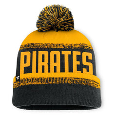 Pittsburgh Pirates Fanatics No-Doubter Cuffed Knit Hat with Pom - Black/Gold - Fanatics Online