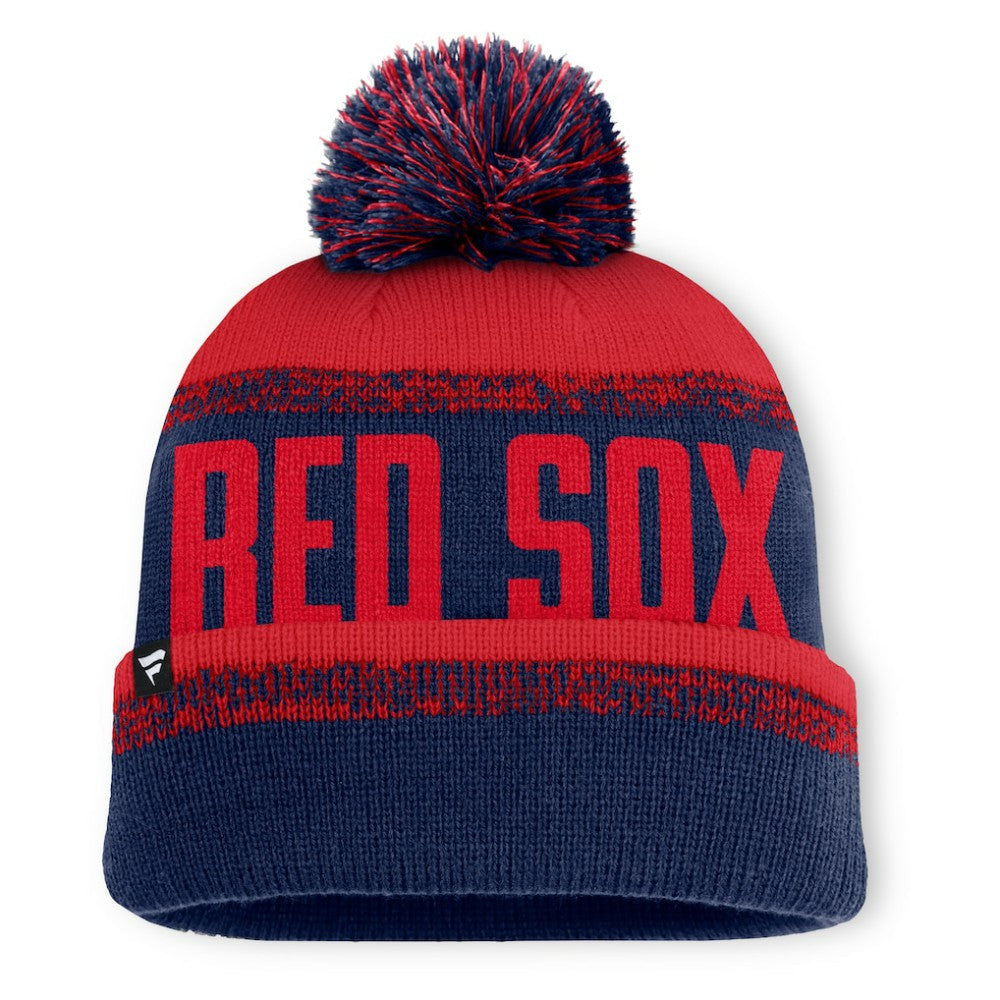 Boston Red Sox Fanatics No-Doubter Cuffed Knit Hat with Pom - Navy/Red - Fanatics Online