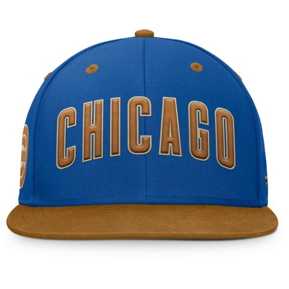 Chicago Cubs Fanatics Splinter Fitted Hat - Royal/Tan - Fanatics Discount