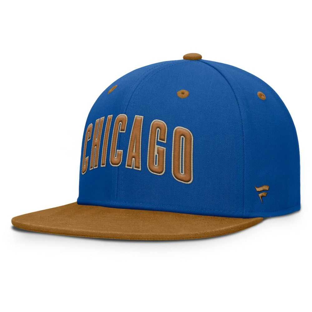 Chicago Cubs Fanatics Splinter Fitted Hat - Royal/Tan - Fanatics Discount