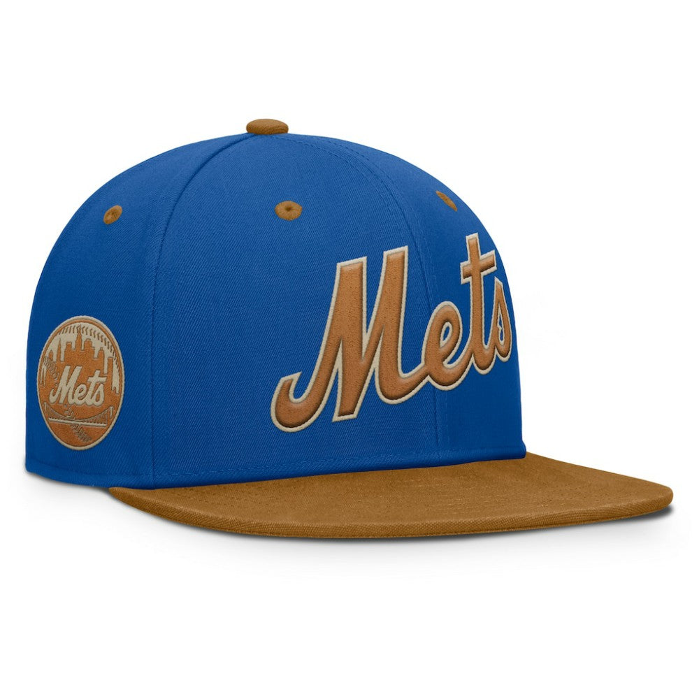 New York Mets Fanatics Splinter Fitted Hat - Royal/Tan - Fanatics Sale