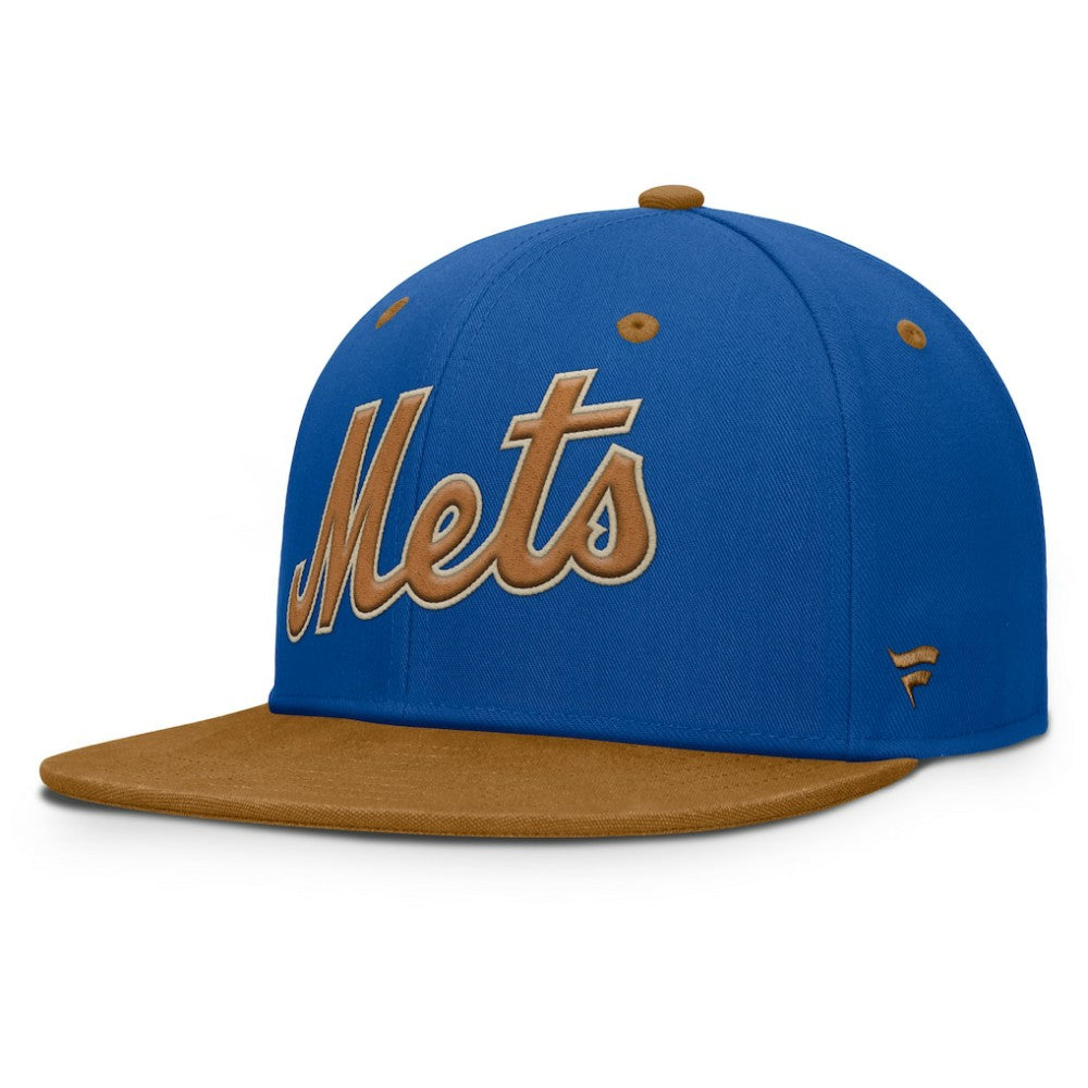 New York Mets Fanatics Splinter Fitted Hat - Royal/Tan - Fanatics Sale