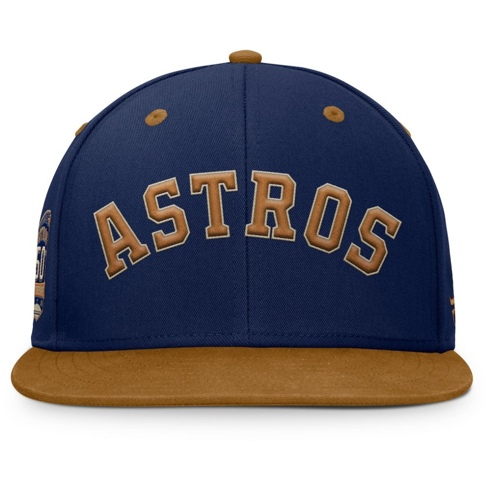 Houston Astros Fanatics Splinter Fitted Hat - Navy/Tan - Fanatics Discount
