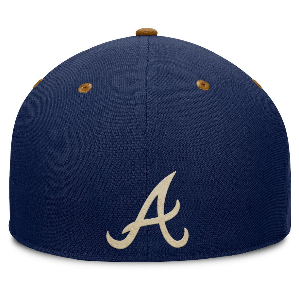 Atlanta Braves Fanatics Splinter Fitted Hat - Navy/Tan - Fanatics Online