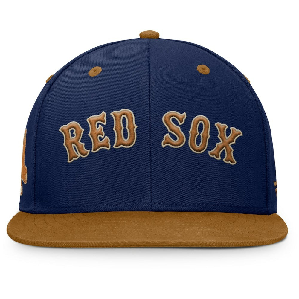 Boston Red Sox Fanatics Splinter Fitted Hat - Navy/Tan - Fanatics on Sale