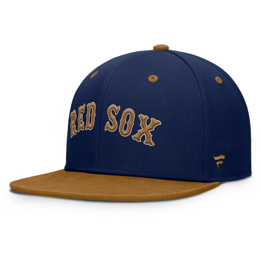 Boston Red Sox Fanatics Splinter Fitted Hat - Navy/Tan - Fanatics on Sale