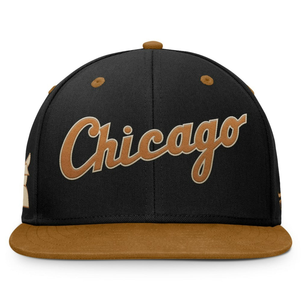 Chicago White Sox Fanatics Splinter Fitted Hat - Black/Brown - Fanatics Lifestyle