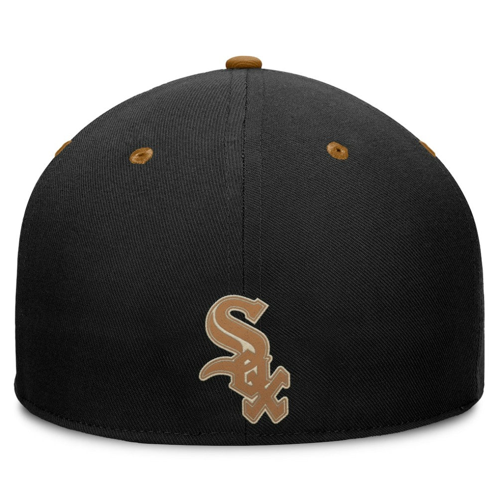 Chicago White Sox Fanatics Splinter Fitted Hat - Black/Brown - Fanatics Lifestyle