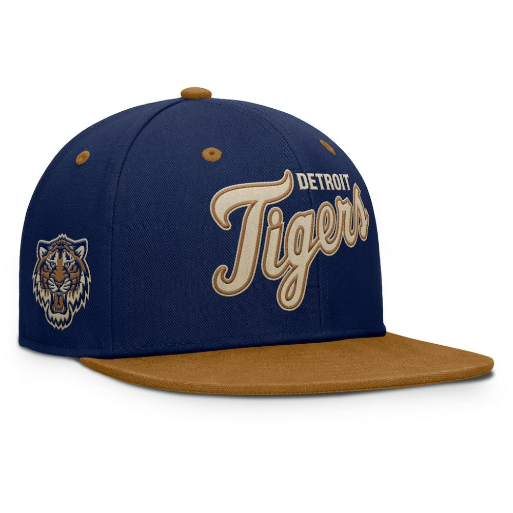 Detroit Tigers Fanatics Splinter Fitted Hat - Navy/Tan - Fanatics Lifestyle