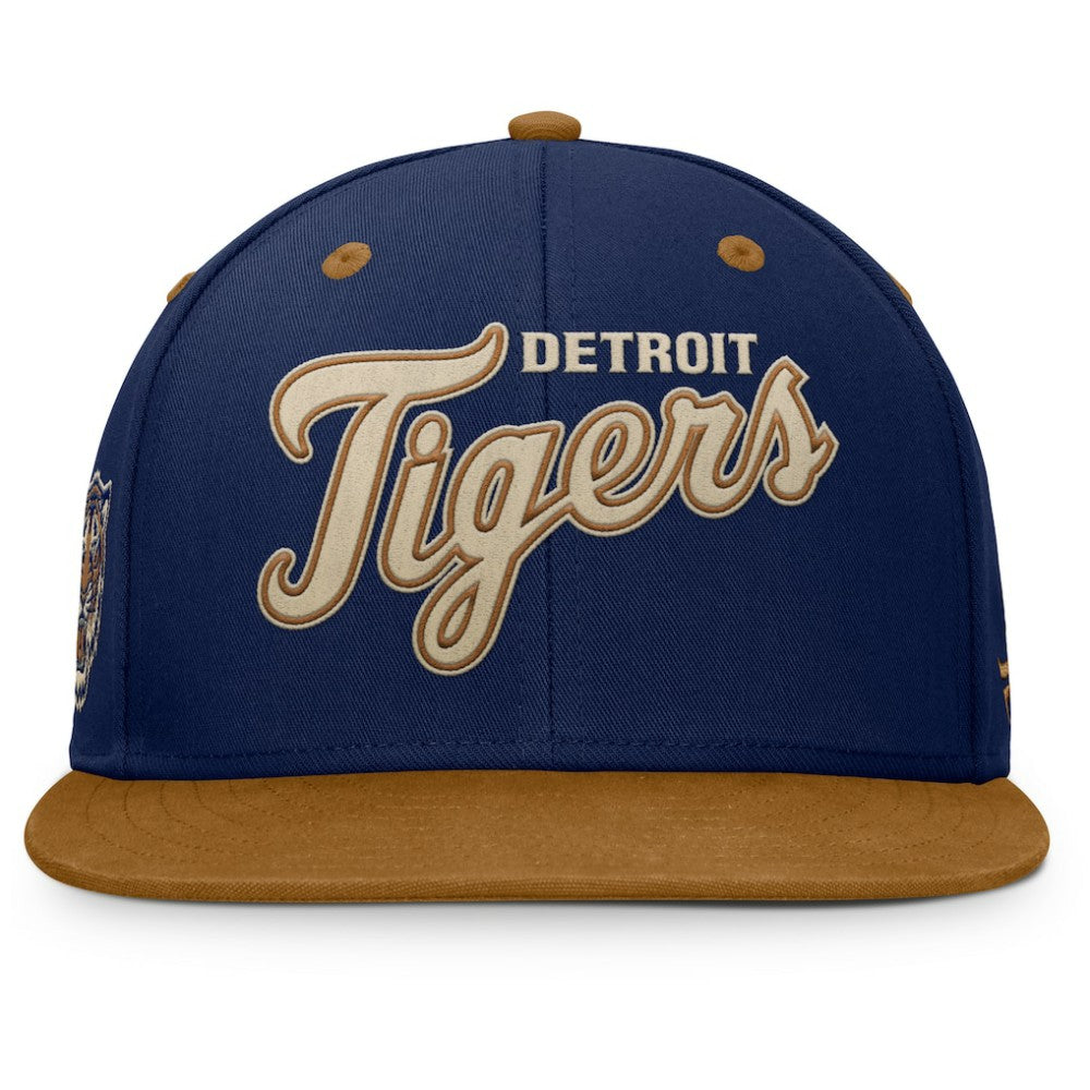 Detroit Tigers Fanatics Splinter Fitted Hat - Navy/Tan - Fanatics Lifestyle