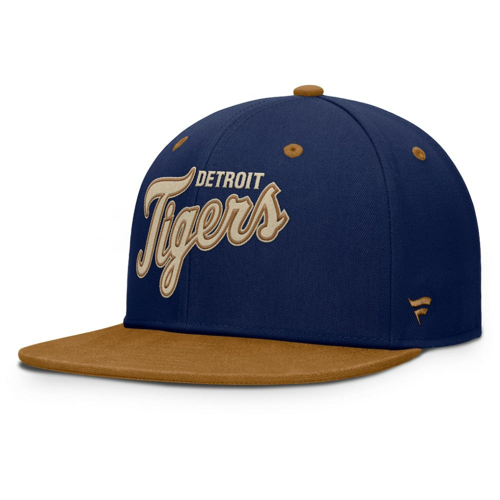 Detroit Tigers Fanatics Splinter Fitted Hat - Navy/Tan - Fanatics Lifestyle