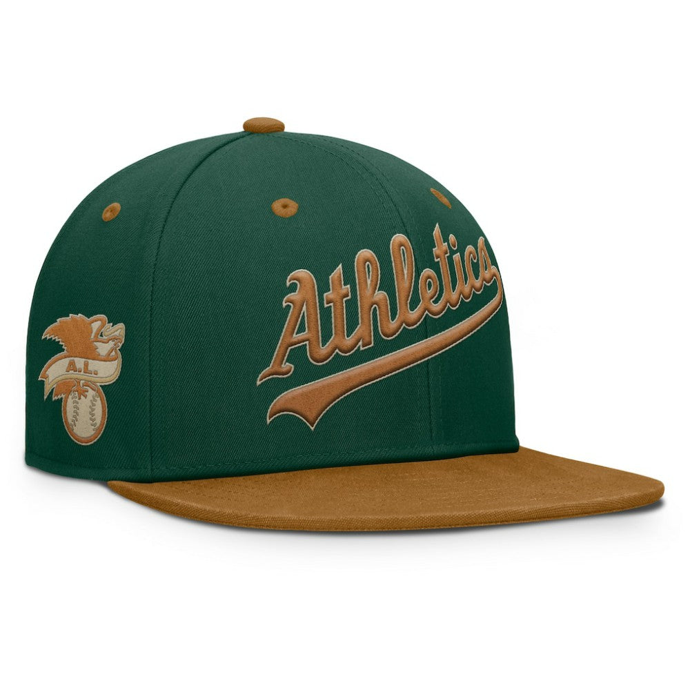 Athletics Fanatics Splinter Fitted Hat - Green/Tan - Fanatics Discount