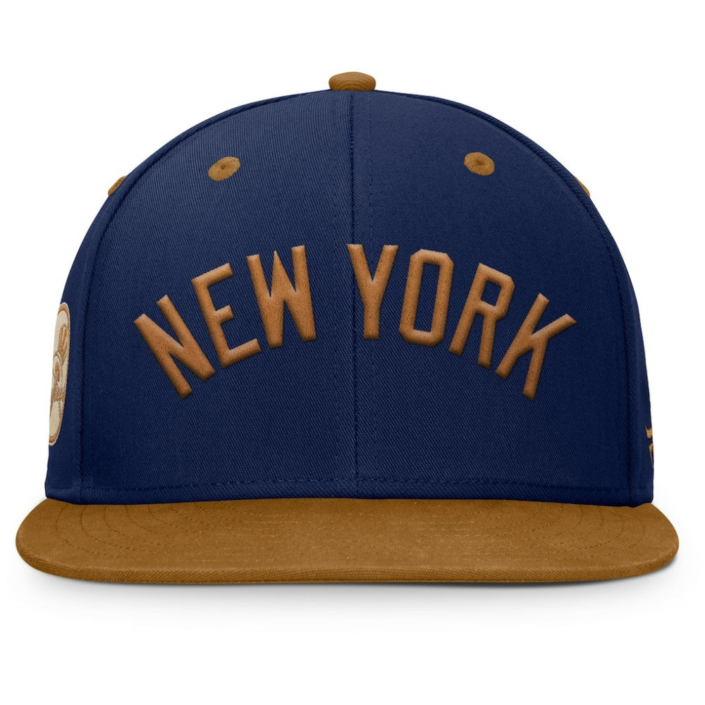 New York Yankees Fanatics Splinter Fitted Hat - Navy/Tan - Fanatics Lifestyle