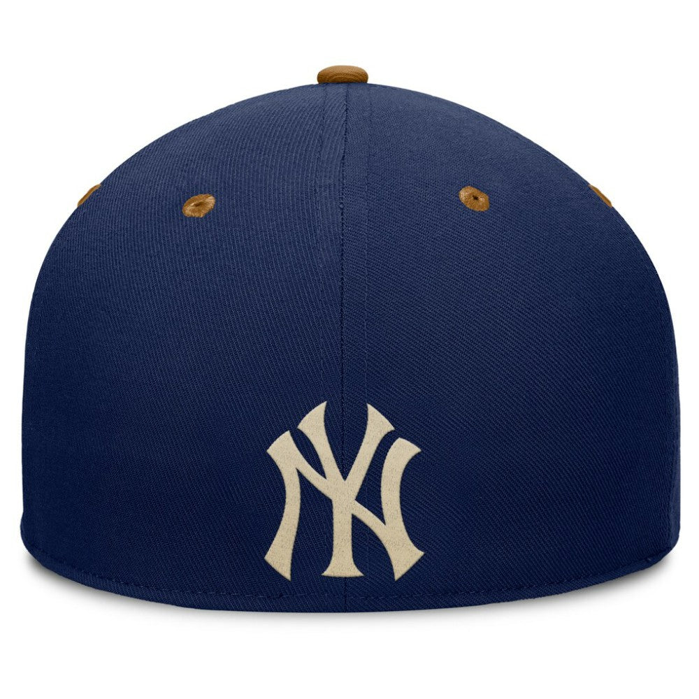 New York Yankees Fanatics Splinter Fitted Hat - Navy/Tan - Fanatics Lifestyle