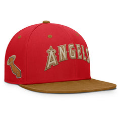 Los Angeles Angels Fanatics Splinter Fitted Hat - Red/Tan - Fanatics Lifestyle
